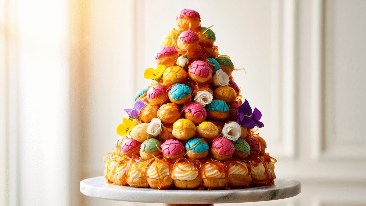 Pièce-montée pour choux colorés