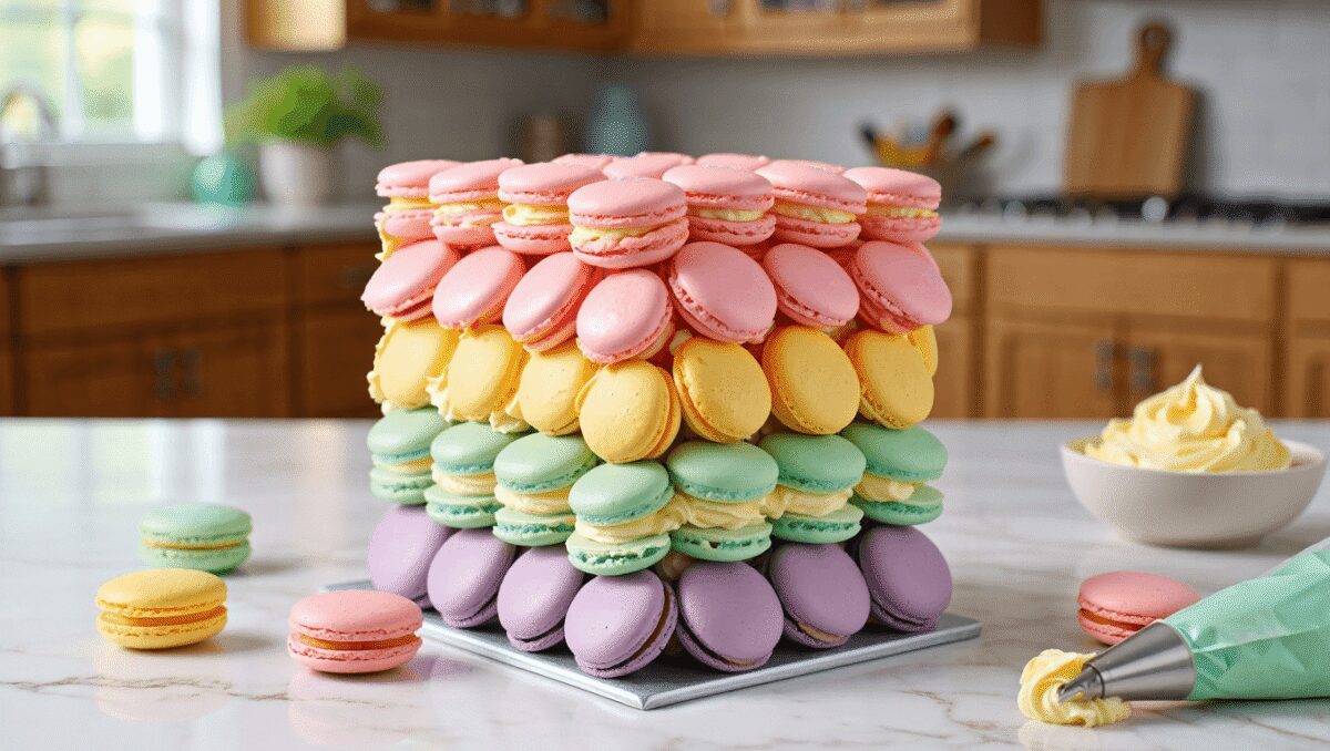 Recette du cube de macarons (une pièce montée originale)