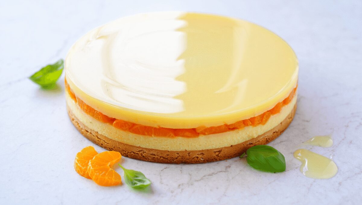 Entremets mandarine citron basilic