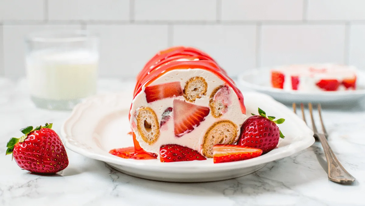 Tiramisu façon roulé aux fraises et aux Biscuits à la cuillère Bonne Maman