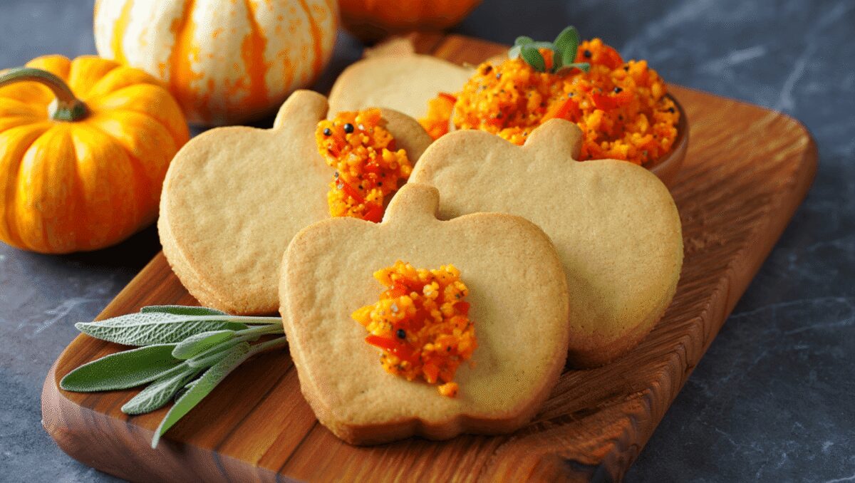 Sablé parmesan et poivron d’Halloween