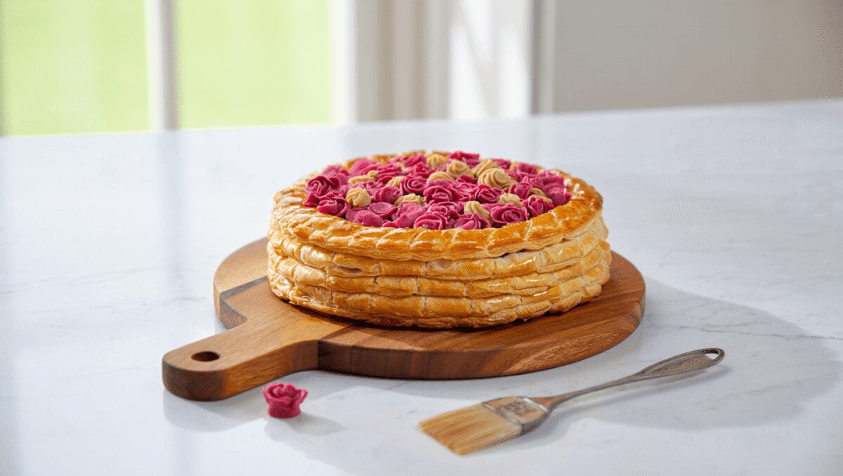 Galette frangipane pralines roses