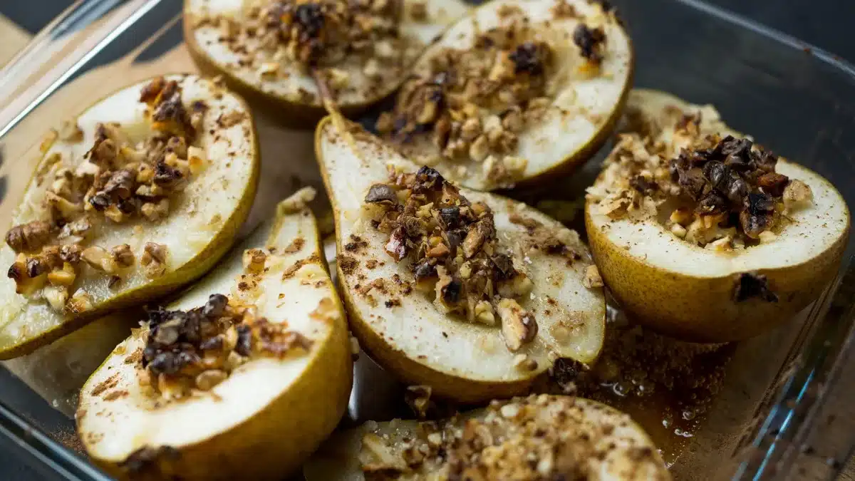 Ingrédients pour la compotée de poire : poires fraîches, cannelle et anis étoilé