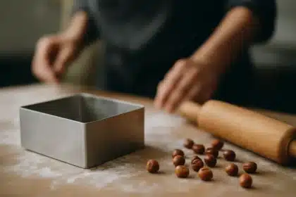 Recette de galette carrée noisette-praliné au café
