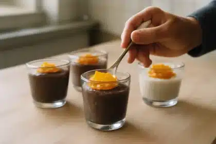 Recette de riz au lait noir parfumé à la marmelade d'orange